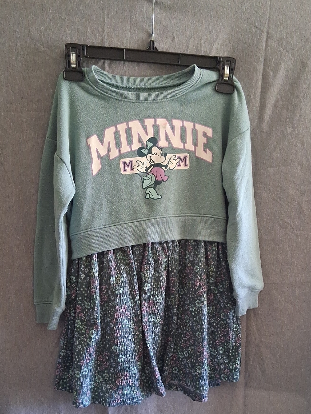 jumping beans Mint Green Minnie Graphic Pullover Dress with Floral Skirt